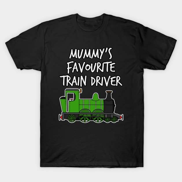 Mummy's Favourite Train Driver Kids Steam Engine (Green) T-Shirt by doodlerob